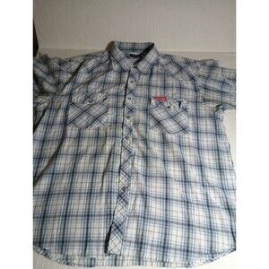 Dickies Western Shirt Mens 2XL Plaid Pearl Snap Short Sleeve Cowboy Style